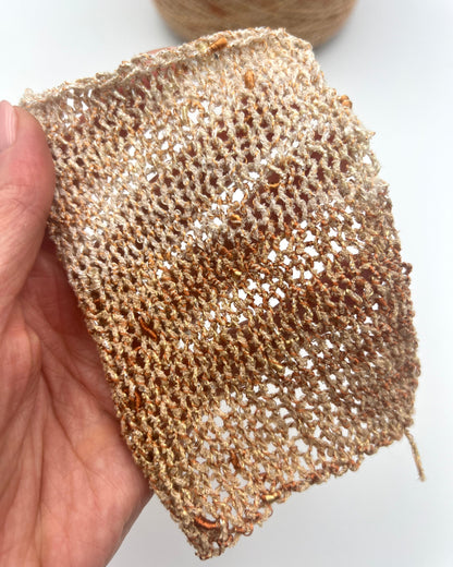 Ri.Go Stellina cotton metallic lurex cocoon slub sport weight yarn from iDOKNiT