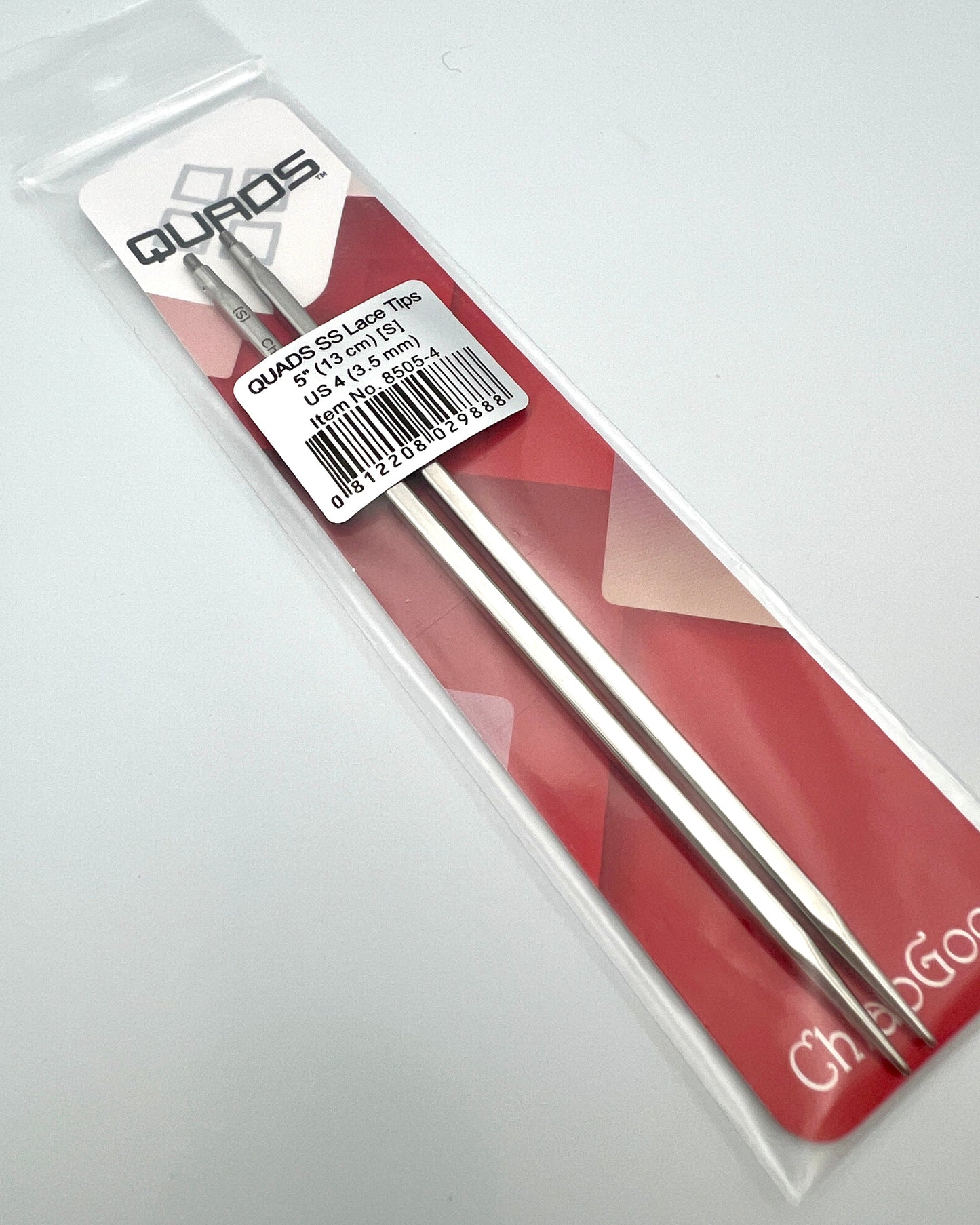 ChiaoGoo QUADS 5 inch stainless steel square interchangeable needle tips