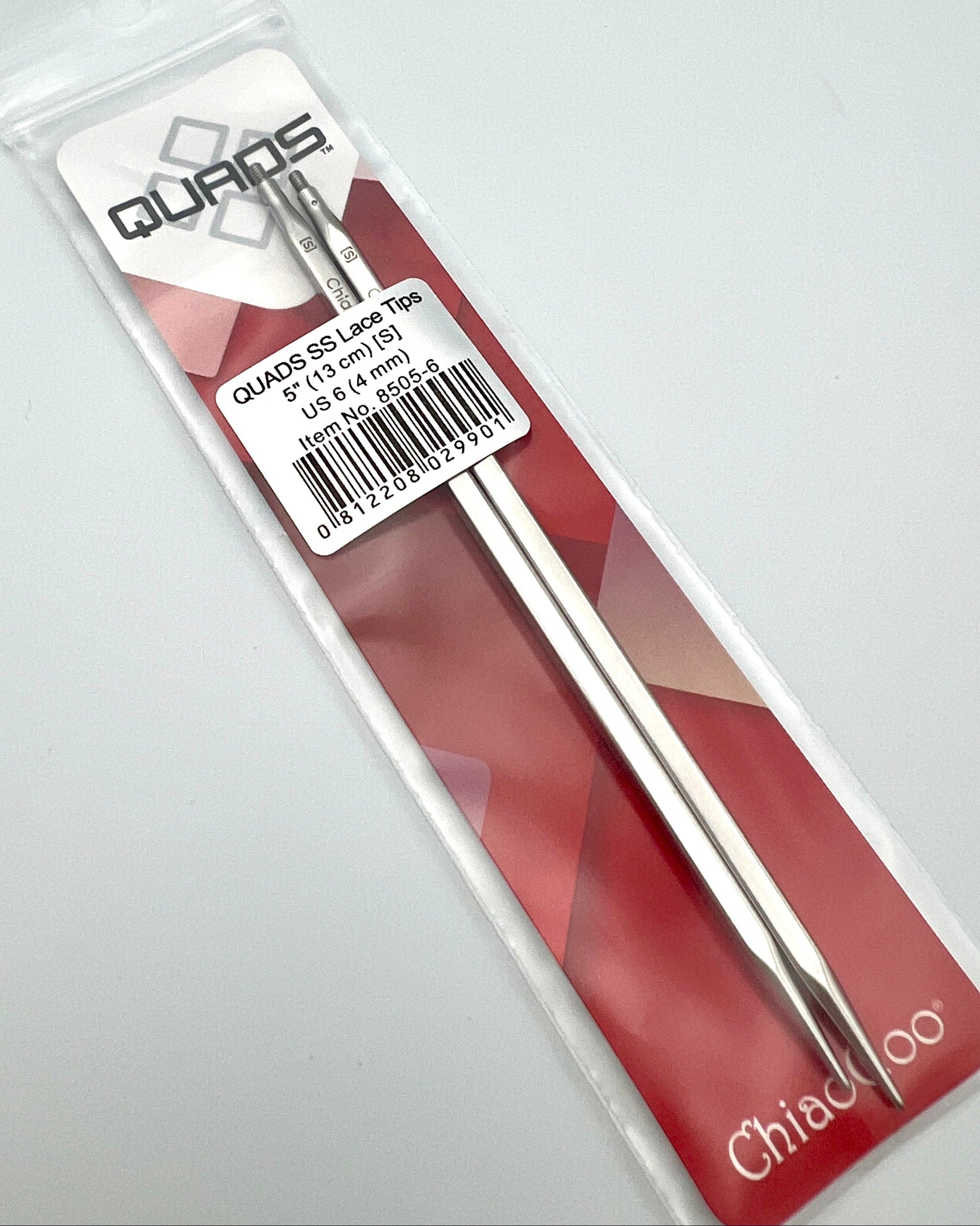 ChiaoGoo QUADS 5 inch stainless steel square interchangeable needle tips