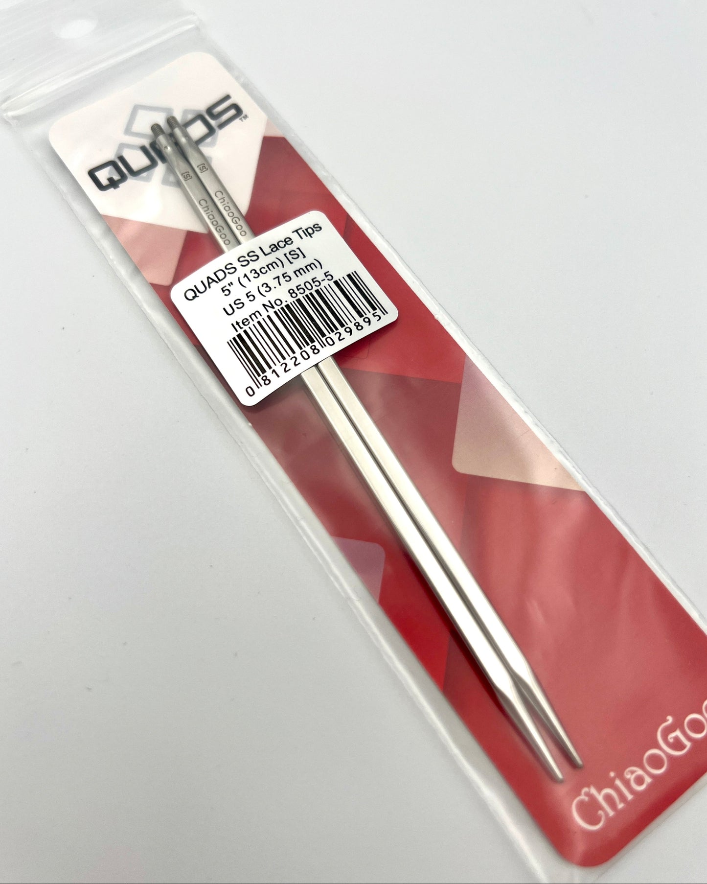 ChiaoGoo QUADS 5 inch stainless steel square interchangeable needle tips