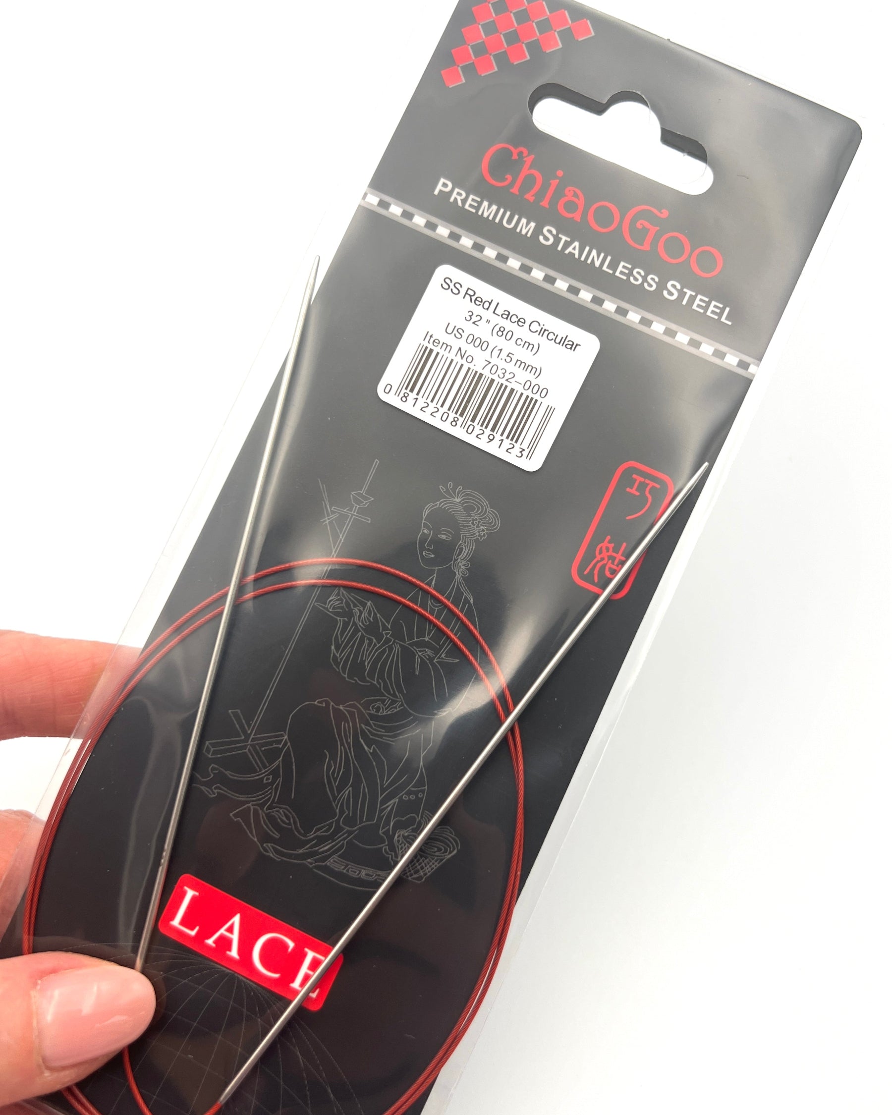 ChiaoGoo RED Lace 32 inch fixed circular stainless steel knitting needles