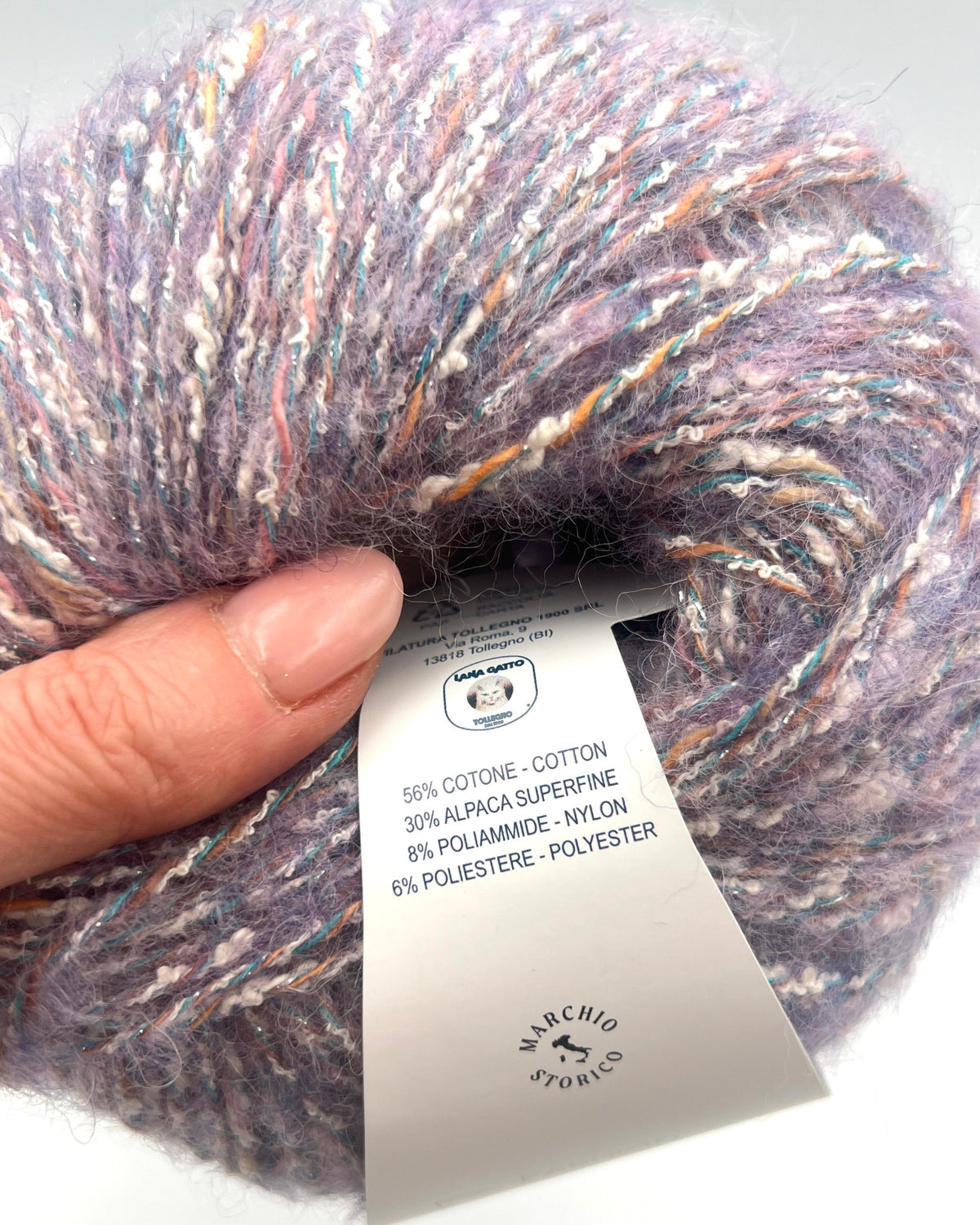 Lana Gatto Cortina 56 percent Cotton 30 percent Superfine Alpaca sport weight Italian yarn with lurex from iDOKNiT