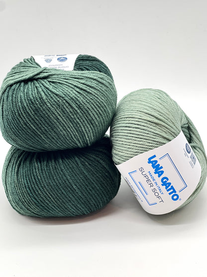 SUPER SOFT, Merino 100% GRADIENT COLORS COLLECTION, Premium Italian Yarn by Lana Gatto, DK Weight, 125m/50g (137y/1.76oz)