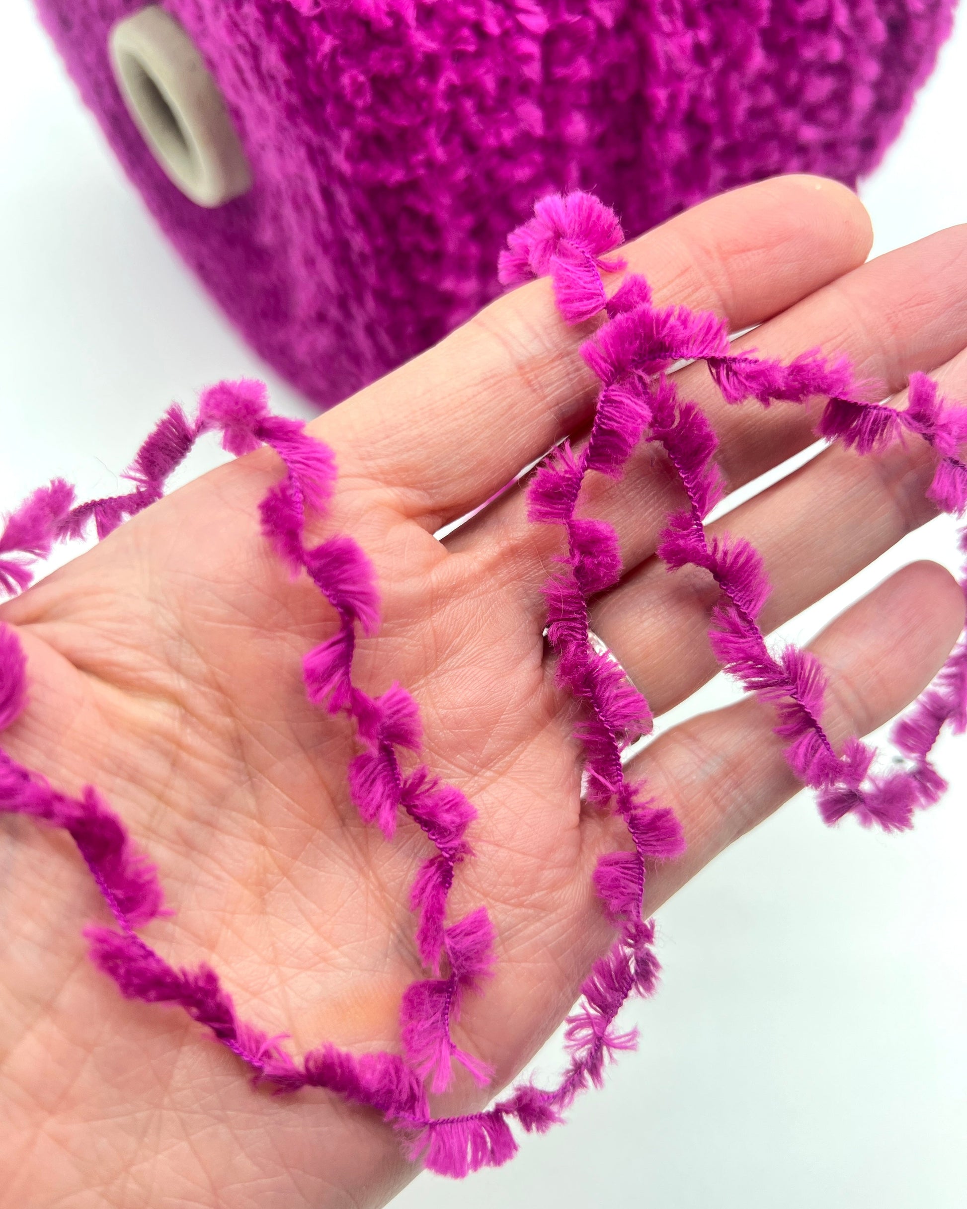 Italian VIMAR eyelash art yarn in cotton blend, textured fancy yarn