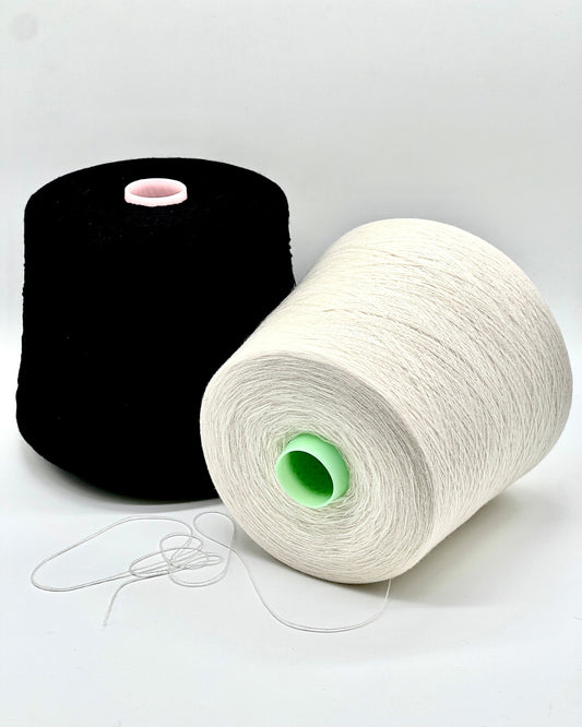 Elite iDOKNiT PRESTIGE 100% Cashmere lace weight yarn, 2-ply Nm 2/26 construction, premium Chinese fiber ordered by Italian luxury manufacturers and sourced from the Italian yarn stock market.