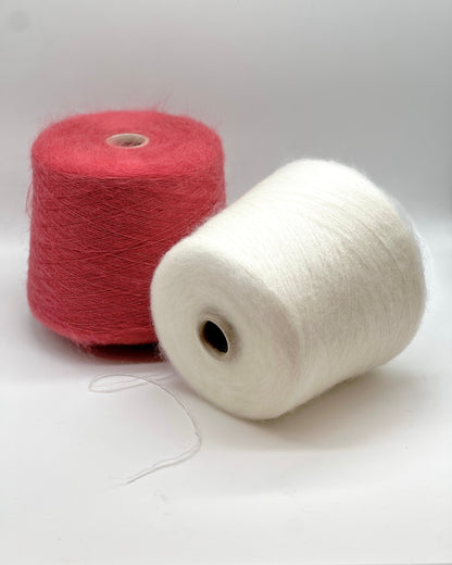 Elite iDOKNiT luxury lace weight yarn, AURORA by Filcom Italy. 70% super kid mohair and 30% silk blend, Nm 8500. Authentic Italian-made fluffy yarn with a dreamy halo and elegant silk core curated by iDOKNiT for professional knitting