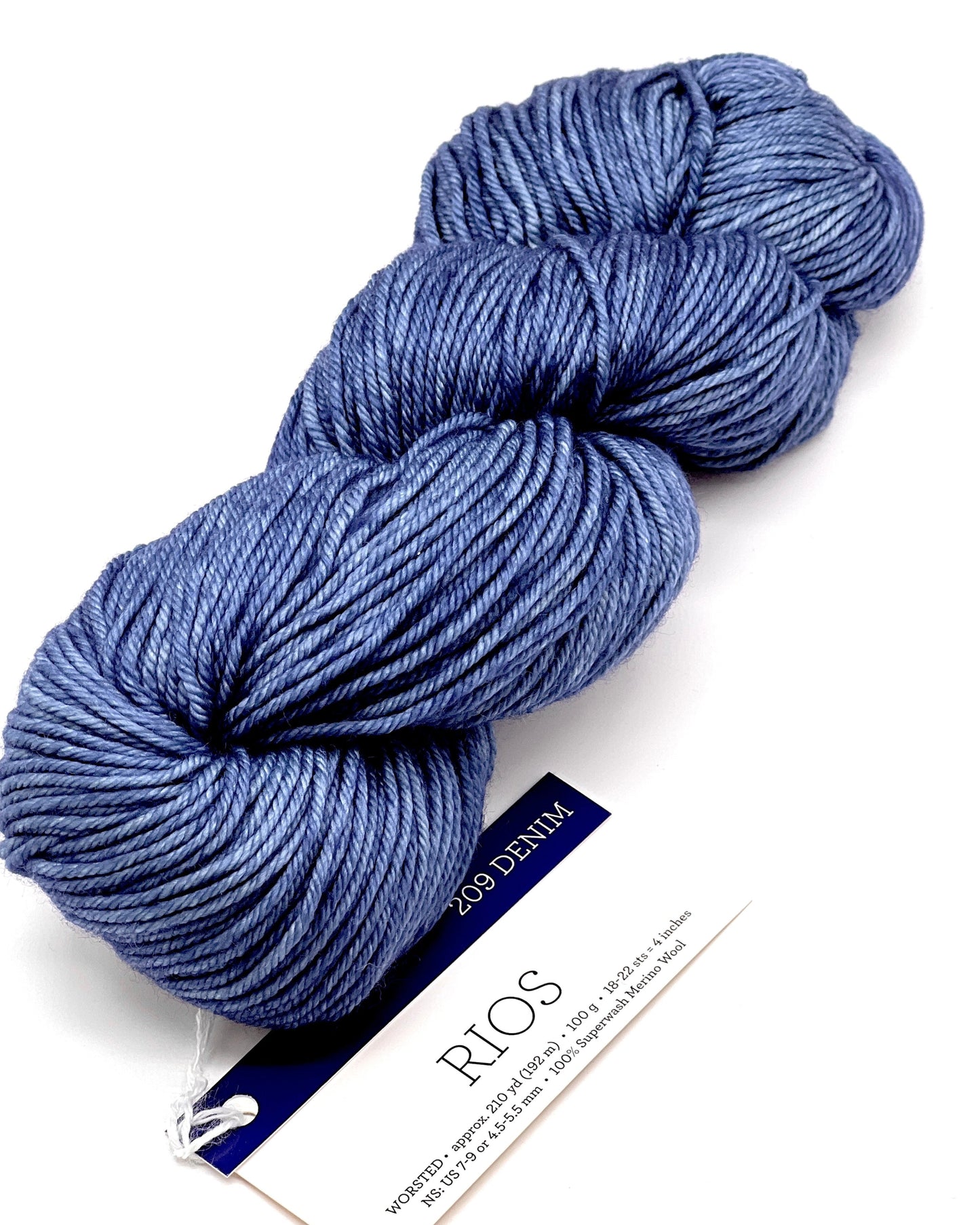 Premium iDOKNiT worsted weight yarn, RIOS by Malabrigo Peru. 100% superwash merino wool, 4-ply construction for stitch definition, 192m/100g. Hand-dyed authentic Peruvian yarn curated by iDOKNiT for durable, soft, and professional knitting projects.