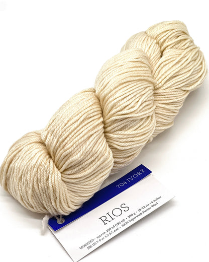  Premium iDOKNiT worsted weight yarn, RIOS by Malabrigo Peru. 100% superwash merino wool, 4-ply construction for stitch definition, 192m/100g. Hand-dyed authentic Peruvian yarn curated by iDOKNiT for durable, soft, and professional knitting projects.