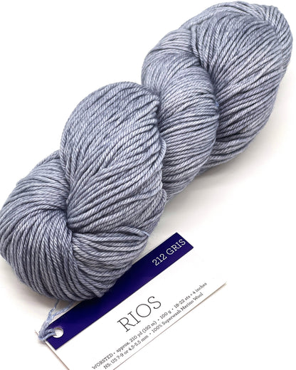 Premium iDOKNiT worsted weight yarn, RIOS by Malabrigo Peru. 100% superwash merino wool, 4-ply construction for stitch definition, 192m/100g. Hand-dyed authentic Peruvian yarn curated by iDOKNiT for durable, soft, and professional knitting projects.