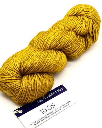 Premium iDOKNiT worsted weight yarn, RIOS by Malabrigo Peru. 100% superwash merino wool, 4-ply construction for stitch definition, 192m/100g. Hand-dyed authentic Peruvian yarn curated by iDOKNiT for durable, soft, and professional knitting projects.