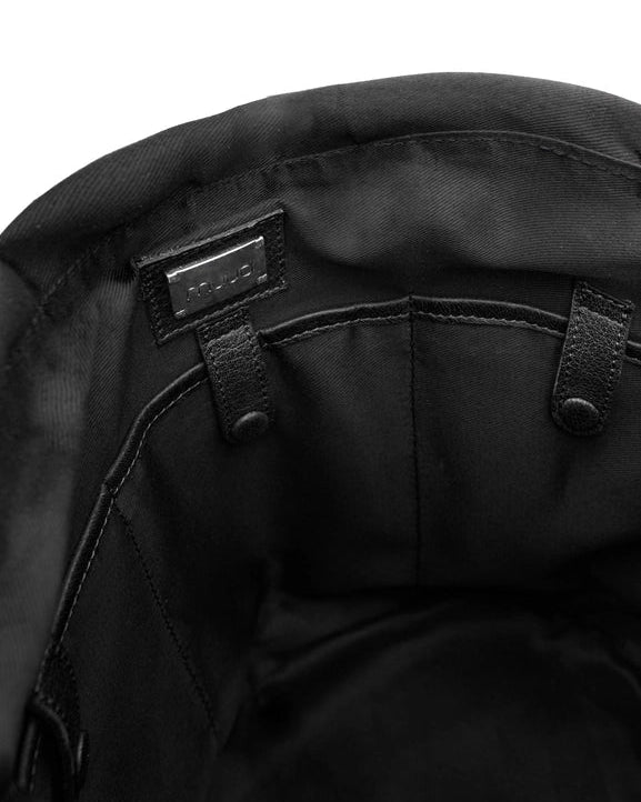 Ingrid soft genuine leather drawstring knitting project bag with interior yarn pockets from iDOKNiT
