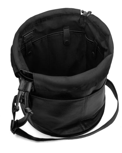 Ingrid soft genuine leather drawstring knitting project bag with interior yarn pockets from iDOKNiT
