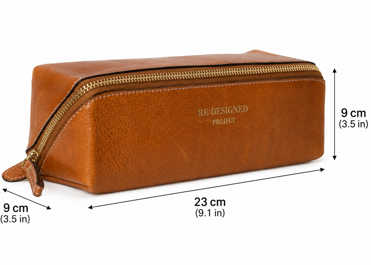 RE PROJECT 41 handcrafted Urban Leather knitting needle organizer case in natural finish from iDOKNiT