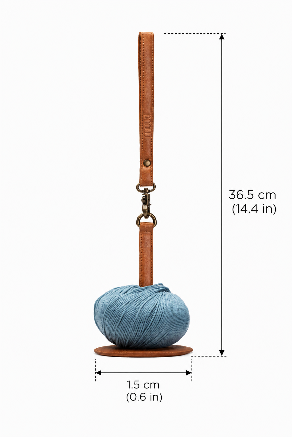 muud GYRIT genuine leather portable yarn holder with wrist strap from iDOKNiT