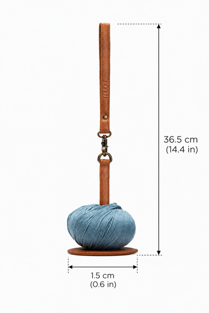 muud GYRIT genuine leather portable yarn holder with wrist strap from iDOKNiT