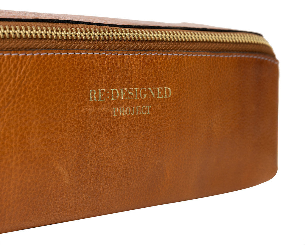 RE PROJECT 41 handcrafted Urban Leather knitting needle organizer case in natural finish from iDOKNiT