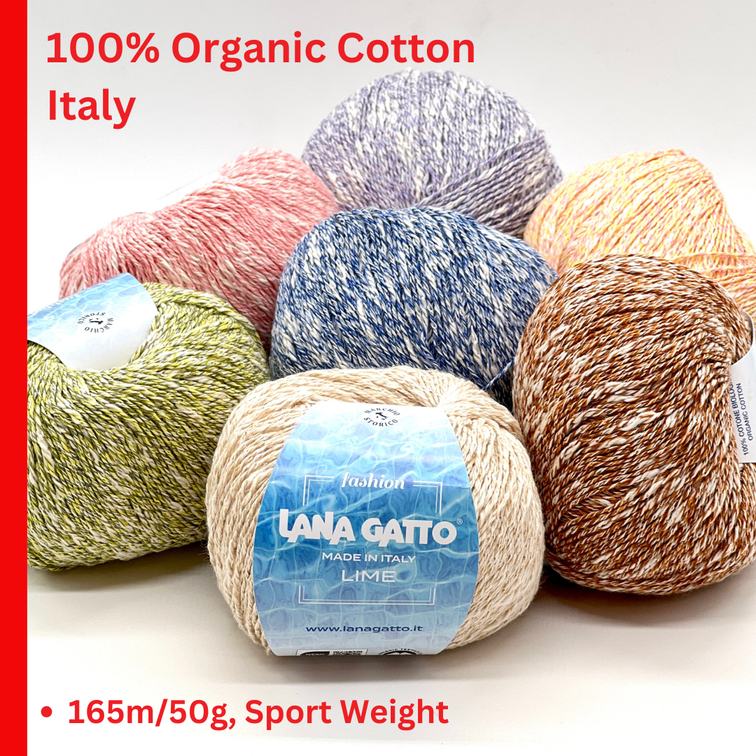 lana gatto lime organic cotton yarn sport weight italy
mouline flamme cotton yarn lana gatto lime 165m 50g
textured organic cotton yarn for summer tops cardigans
italian cotton yarn subtle texture breathable knitwear
lana gatto lime fashion collection summer yarn close up