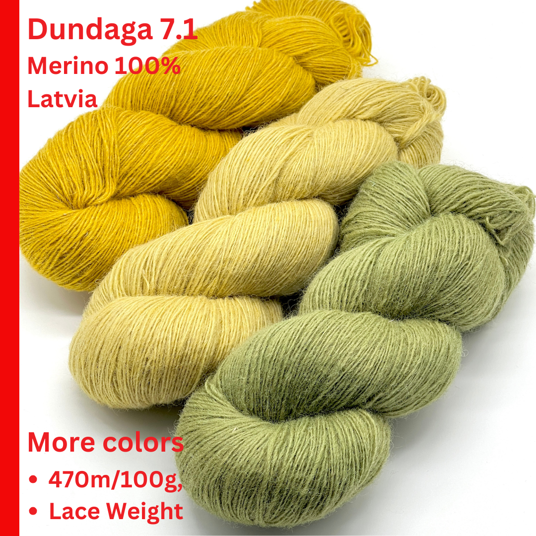 РЕДКАЯ НАХОДКА: пряжа Dundaga 7.1 Merino 100%, пасмы или "кейк" (торт), толщина "lace", однониточная, 470м/100г (514 ярдов/3.52 унции)
