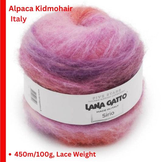 lana gatto sirio alpaca mohair yarn fluffy ball italy
soft alpaca mohair yarn lace weight 450m per 100g
luxury fluffy yarn ball halo texture knitting yarn
mohair alpaca yarn for sweaters shawls scarves
lana gatto sirio close-up soft halo texture