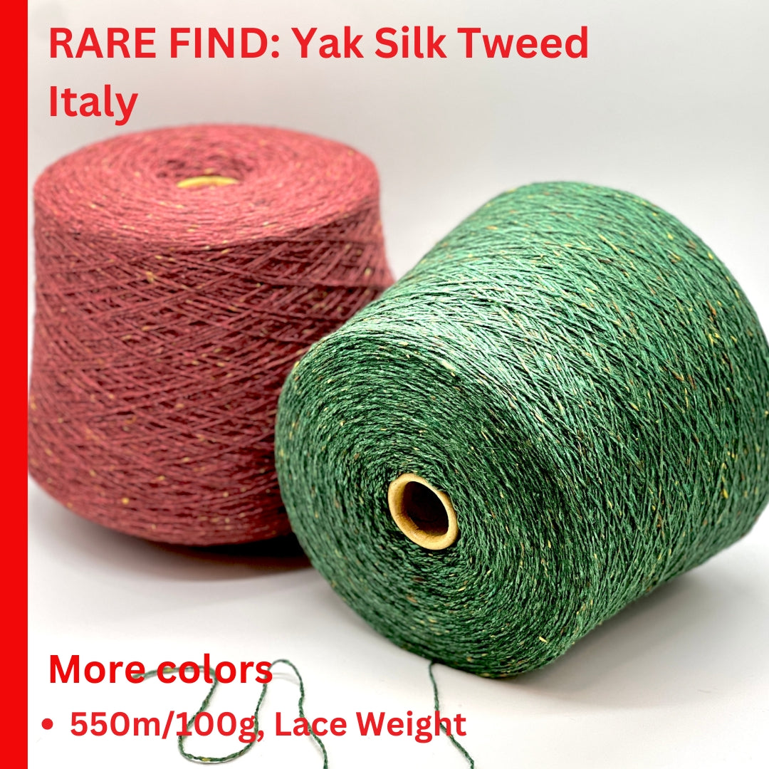 FILCOM TIBET TWEED 50% yak and 50% silk luxury Italian tweed yarn in a fine fingering weight for high-end knitting at iDOKNiT.