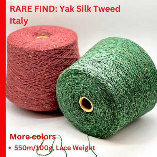 FILCOM TIBET TWEED 50% yak and 50% silk luxury Italian tweed yarn in a fine fingering weight for high-end knitting at iDOKNiT.