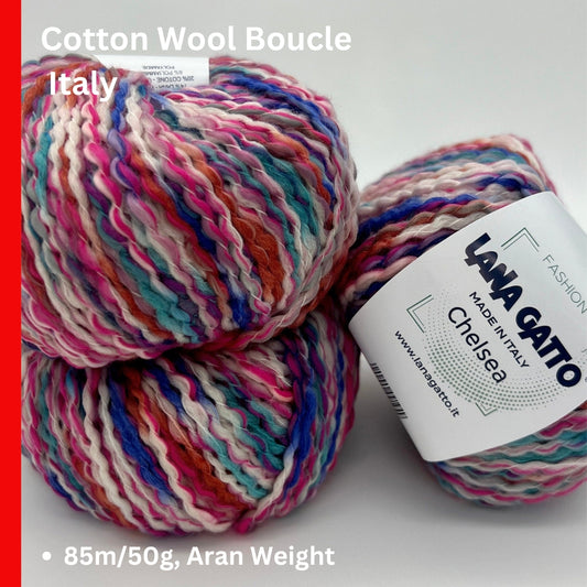 lana gatto chelsea boucle wool cotton aran yarn italy
luxury italian boucle yarn lana gatto chelsea multicolor texture
soft lumpy bumpy yarn for sweaters cowls scarves lana gatto
wool cotton nylon boucle yarn close up colorful textured yarn
lana gatto chelsea fashion collection factory wound ball 50g