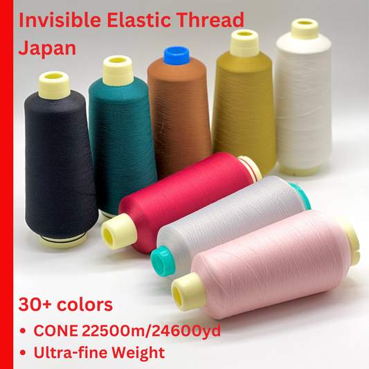 Exclusive iDOKNiT ultra-fine elastic support thread made in Japan. High-performance 80D companion thread on a 200g cone with approx. 22,500m of length. Designed for knitting alongside main yarns to provide superior elasticity and shape retention in ribs and cuffs. Curated by iDOKNiT in a wide spectrum of 23 professional colors for seamless blending.