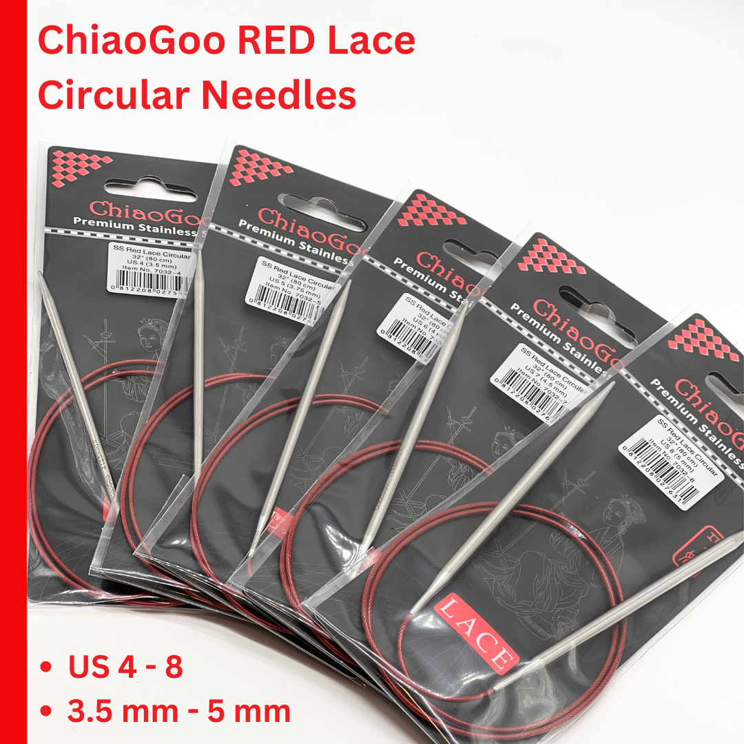 ChiaoGoo RED Lace 32 inch fixed circular stainless steel knitting needles