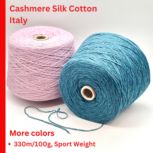 FILCOM SUMMER PUFFO luxury cashmere silk and cotton Italian sport weight chainette yarn for soft summer knitting at iDOKNiT.