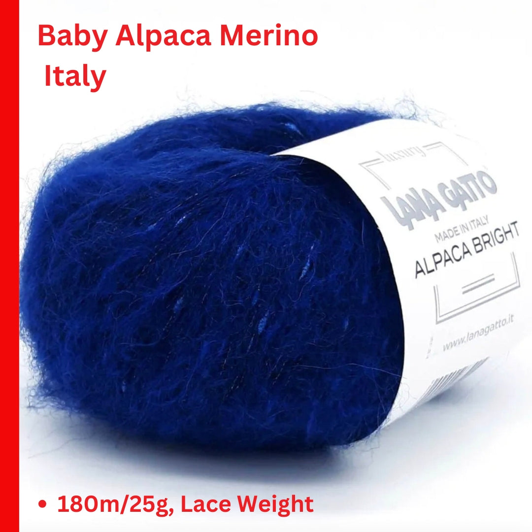 lana gatto alpaca bright yarn alpaca merino lurex sparkle italy lace yarn
luxury fluffy yarn with shimmer alpaca bright 720m italian yarn
alpaca merino yarn with subtle sparkle lightweight shawl yarn italy
fine lace yarn italy soft fluffy yarn with lurex flecks lana gatto