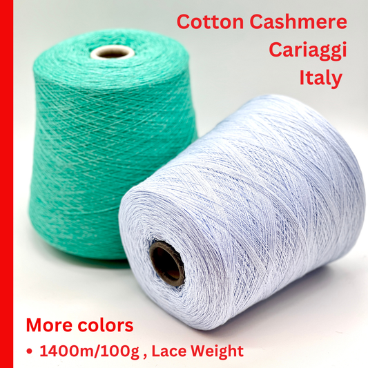 Cariaggi CHAMBRAY luxury 50% cashmere and 50% cotton Italian lace weight yarn in a fine 2/28 count for elegant, lightweight summer knitting at iDOKNiT.