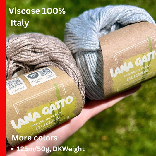 Luxury Lana Gatto SUGAR Italian sugar cane viscose yarn for breathable summer tops dresses shawls lightweight sweaters and elegant warm-weather knitwear