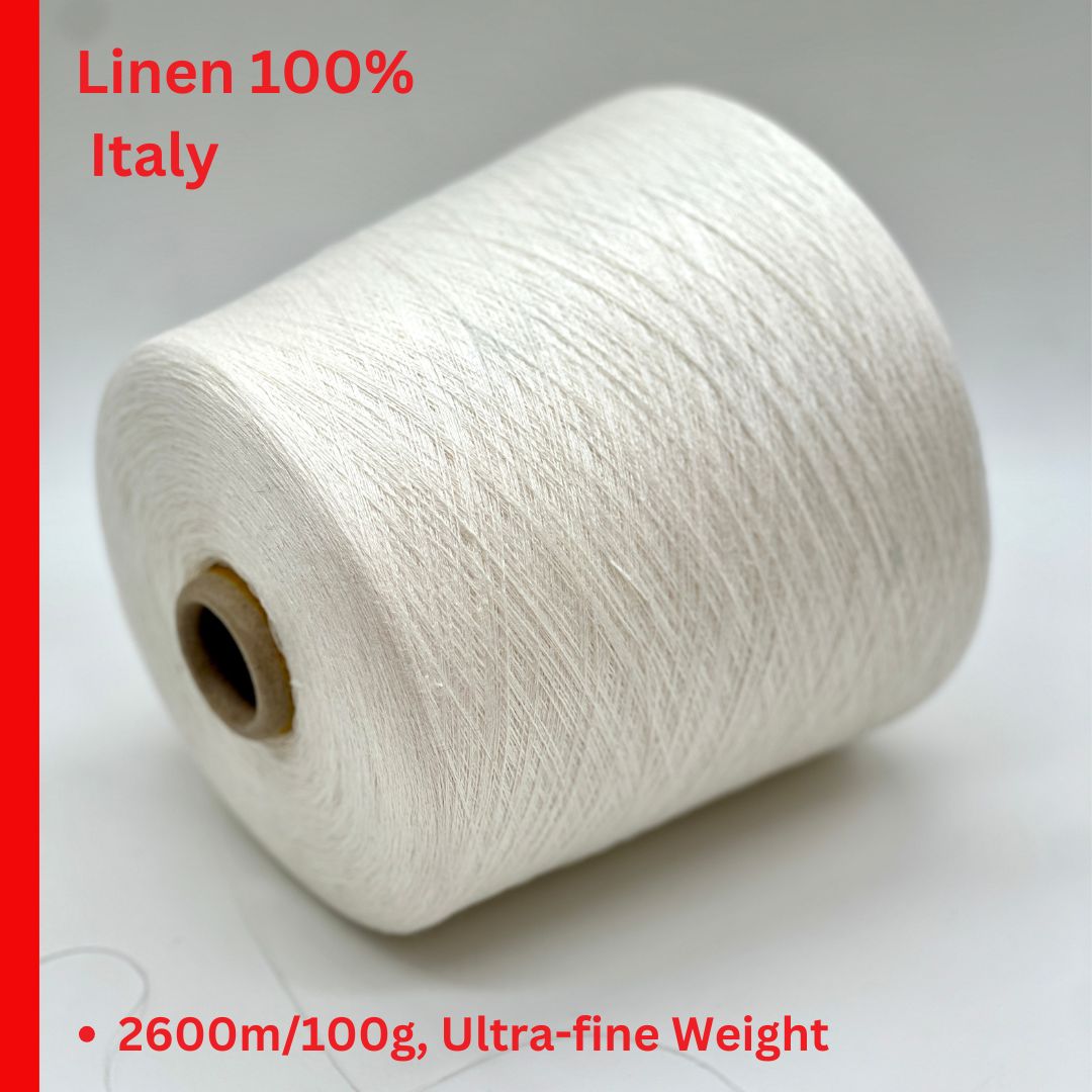 Hilo de lino, de fábrica italiana exclusiva IRISH, hilo de encaje de lujo italiano, en ovillos o conos, 2600m/100g