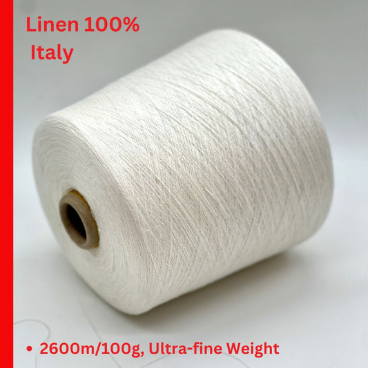 Linen Yarn, Exclusive Italian Mill IRISH, Luxury Italian Lace Weight Yarn, Balls or Cones, 2600m/100g