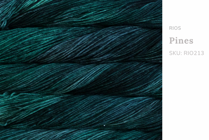 Premium iDOKNiT worsted weight yarn, RIOS by Malabrigo Peru. 100% superwash merino wool, 4-ply construction for stitch definition, 192m/100g. Hand-dyed authentic Peruvian yarn curated by iDOKNiT for durable, soft, and professional knitting projects.