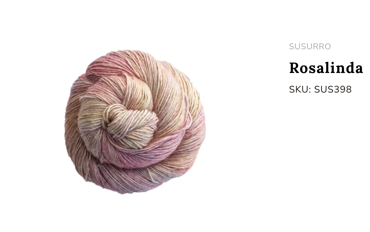 Premium iDOKNiT DK Sport weight yarn, SUSURRO by Malabrigo Peru. Luxury blend of 50% mulberry silk, 25% merino wool, and 25% linen, 297m/100g. Hand-dyed authentic Peruvian yarn curated by iDOKNiT for lightweight garments with elegant drape and sophisticated linen texture.