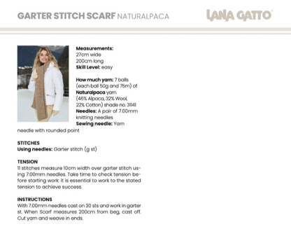 Lana Gatto Naturalpaca 46 percent Alpaca 32 percent Wool 22 percent Cotton Italian chunky chainette yarn from iDOKNiT