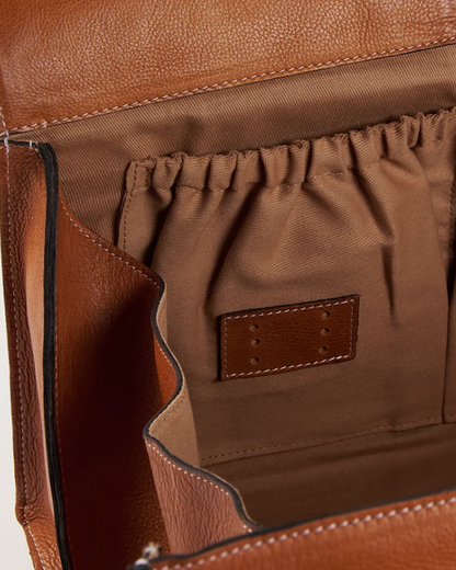REDESIGNED Project 115 Danish genuine urban leather zipperless magnetic knitting project bag from iDOKNiT