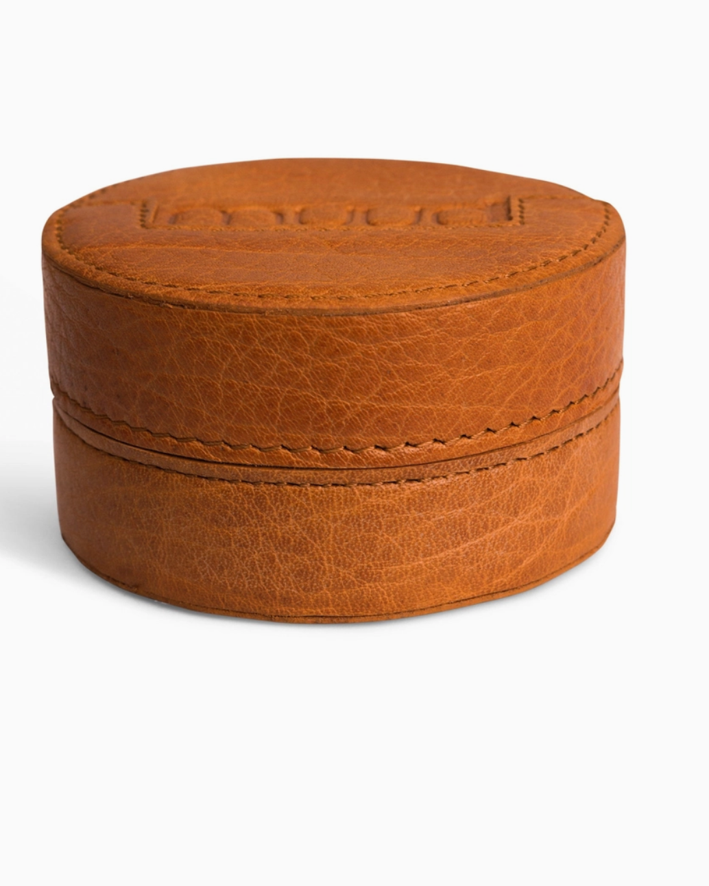 muud EMELI genuine leather round magnetic needle case with removable lid from iDOKNiT