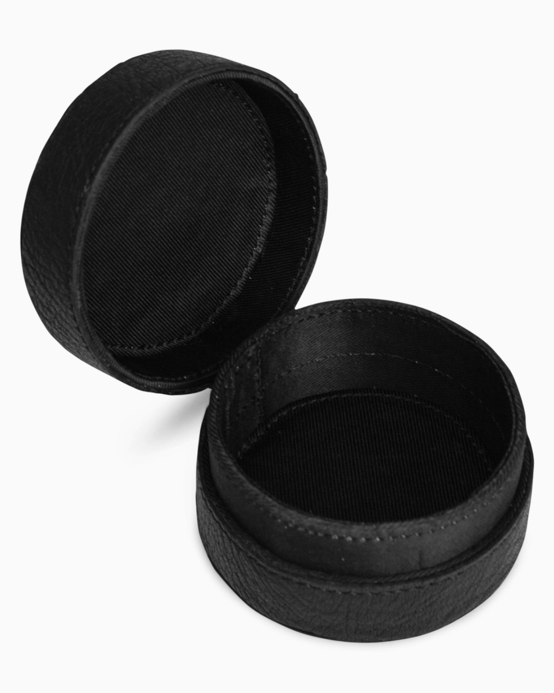 muud EMELI genuine leather round magnetic needle case with removable lid from iDOKNiT