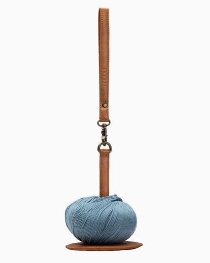 muud GYRIT genuine leather portable yarn holder with wrist strap from iDOKNiT