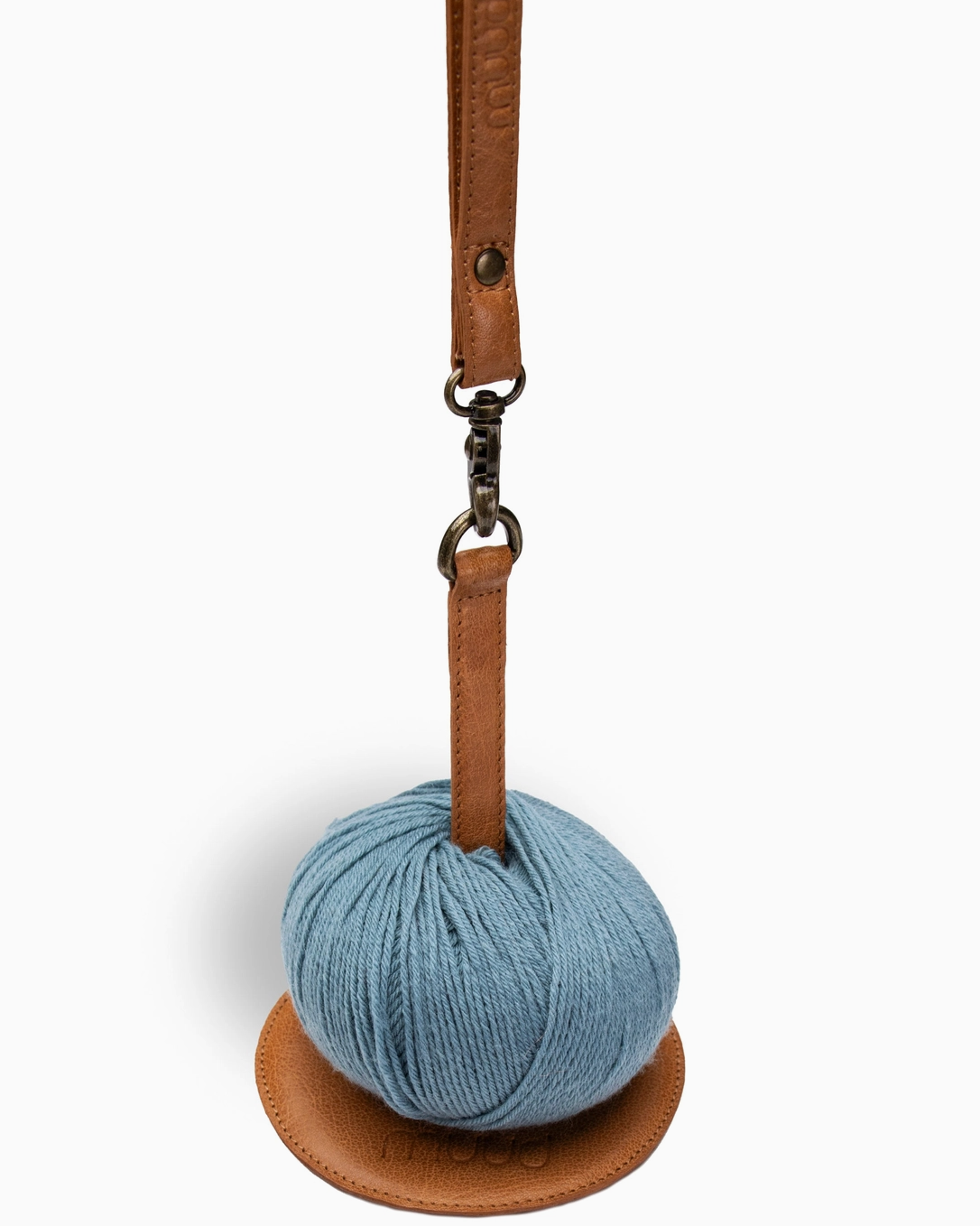 muud GYRIT genuine leather portable yarn holder with wrist strap from iDOKNiT