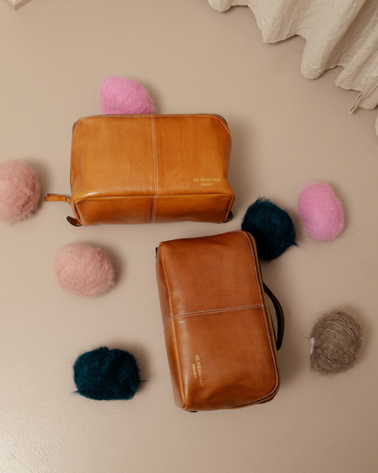 RE PROJECT 10 handcrafted Urban Leather beauty box style knitting needle and notion organizer case from iDOKNiT