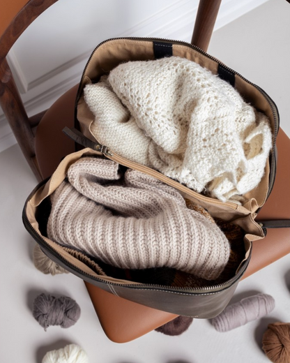 RE PROJECT 10 handcrafted Urban Leather beauty box style knitting needle and notion organizer case from iDOKNiT