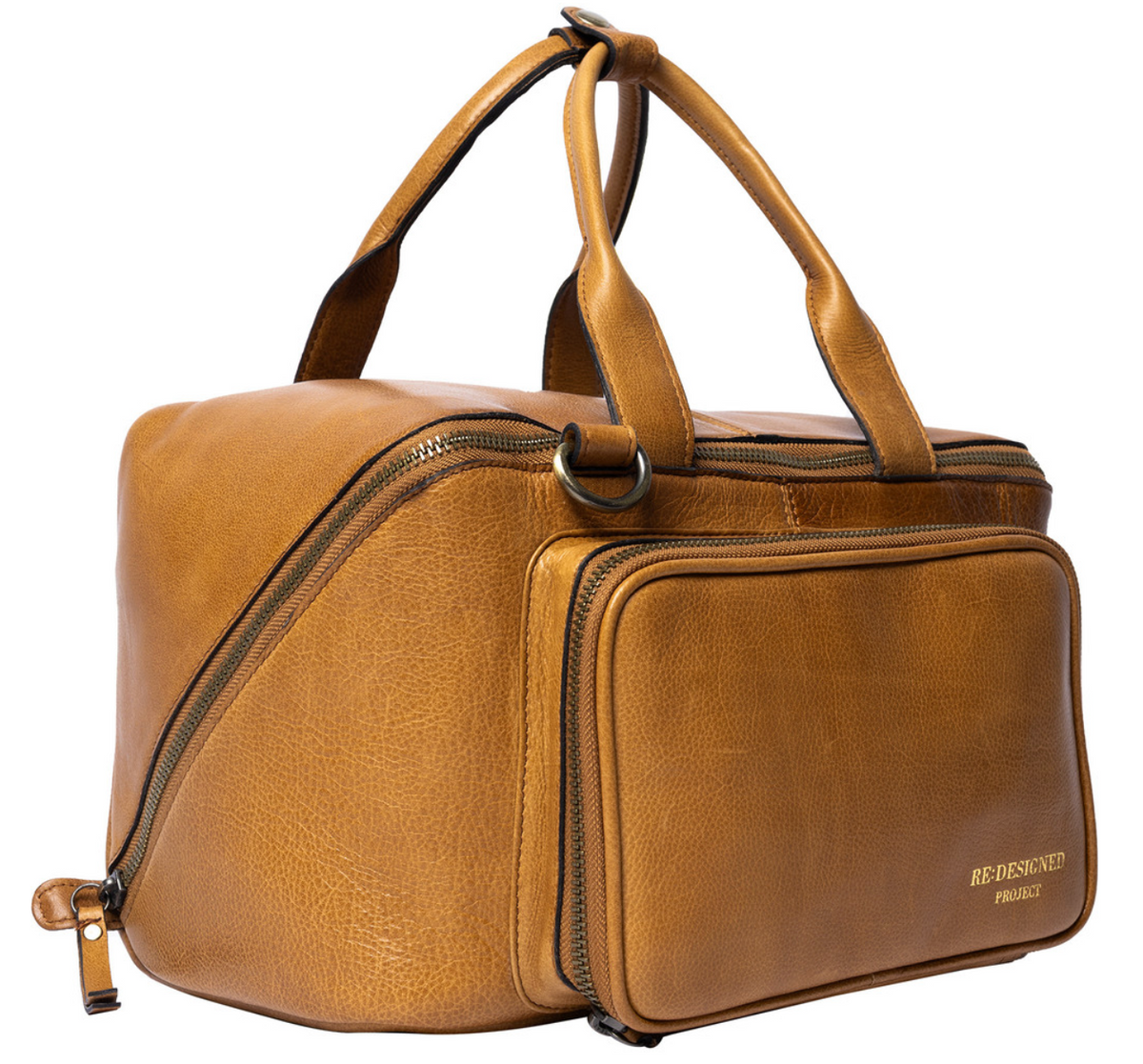 RE PROJECT 39 handcrafted Urban Leather knitting and crochet crossbody bag with top handles and front pocket from iDOKNiT
