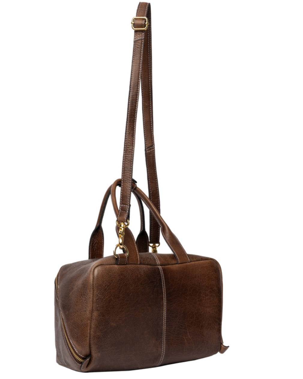 RE PROJECT 39 handcrafted Urban Leather knitting and crochet crossbody bag with top handles and front pocket from iDOKNiT