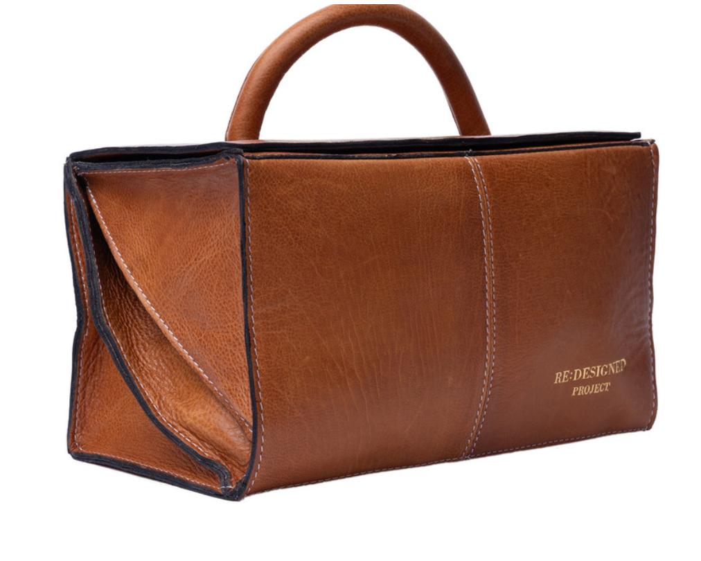 RE PROJECT 134 handcrafted Urban Leather knitting and crochet organizer bag with handle and magnetic closure from iDOKNiT