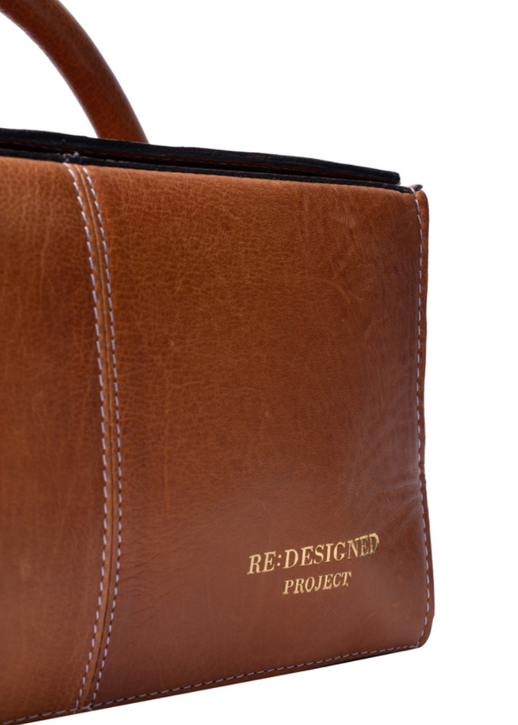RE PROJECT 134 handcrafted Urban Leather knitting and crochet organizer bag with handle and magnetic closure from iDOKNiT