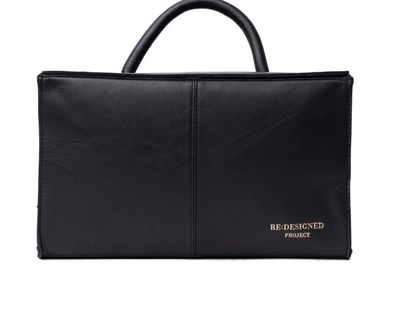 RE PROJECT 114 Small handcrafted Urban Leather knitting and crochet organizer bag with handle and magnetic closure from iDOKNiT