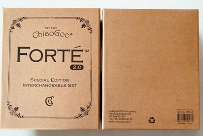 ChiaoGoo FORTÉ 2.0 5" complete interchangeable knitting needle set with carbon fiber and blackwood tips in organized case for iDOKNiT.